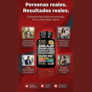 Shilajit 8 en 1™ para Vitalidad Masculina – Energía Sostenida, Foco Mental, Equilibrio del Estrés y Rendimiento Diario – Fórmula Adaptógena Premium