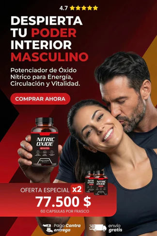 Nitric Oxide Booster para Hombres – Más Energía, Mejor Circulación y Máxima Potencia - 90 capsulas