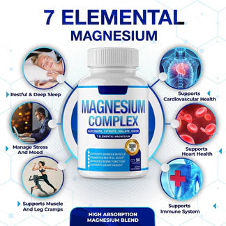 Magnesium Complex – 7 Tipos de Magnesio para Energía, Relajación y Descanso Profundo - 60 Capsulas